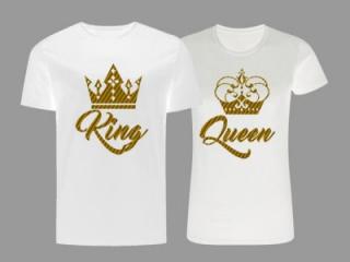 Set tricouri personalizate cu text - King and Queen