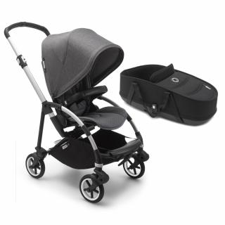 Carucior Bugaboo Bee 6 Aluminiu Grey Melange sistem 2 in 1