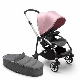 Carucior Bugaboo Bee 6 Aluminium Grey Melange Soft Pink sistem 2 in 1