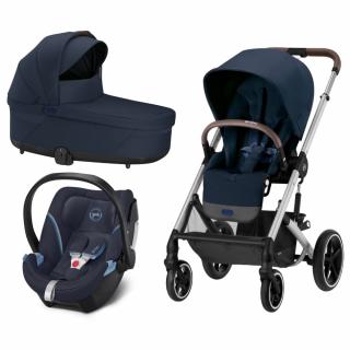 Carucior Cybex Balios S Lux 3 in 1 Silver Ocean Blue