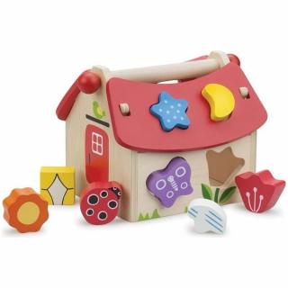 Casuta din Lemn cu Forme Shape Sorter, New Classic Toys