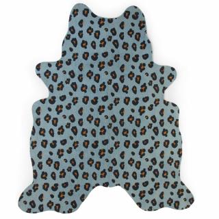 Covor Bumbac Childhome 145x160 cm, Leopard Albastru