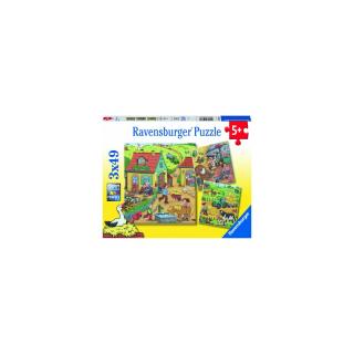 Puzzle Ravensburger Munca La Ferma, 3X49 Piese