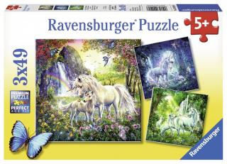 Puzzle Ravensburger Unicorni, 3X49 Piese