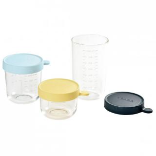 Set 3 recipiente sticla Beaba 150 250 400 ml Blue