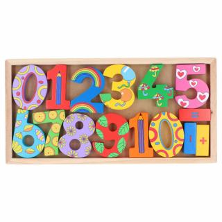 Set cifre si simboluri matematice din lemn Marionette