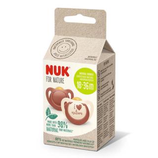 Suzeta Nuk for Nature Latex M3, 18-36 luni, Set 2 Bucati, Rosu