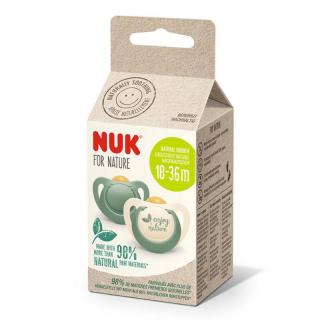 Suzeta Nuk for Nature Latex M3, 18-36 luni, Set 2 Bucati, Verde