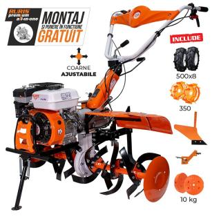 Motosapatoare RURIS 753K + roti cauciuc 5.00-8+plug+adaptor+roti metalice 350 fara manicot+set contragreutati 10kg 7.5 CP