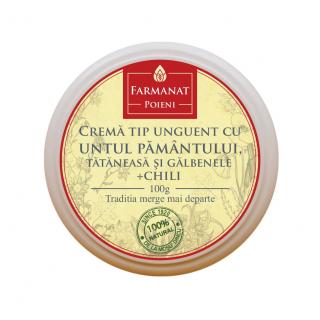 Crema naturala, tip Unguent cu Untul Pamantului, Galbenele, Tataneasa si Chili