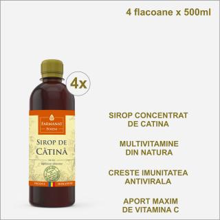 Vitaminizant natural Sirop de Catina 500 ml x 4 bucati