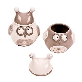 Borcan ceramic cu capac Owl - mediu