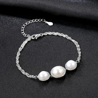 Bratara argint rodiat Pearls