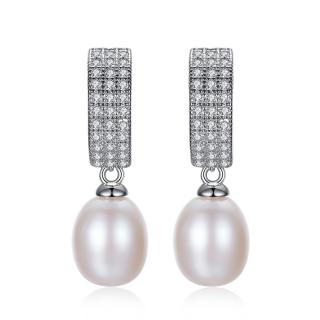 Cercei argint rodiat Shiny Pearls