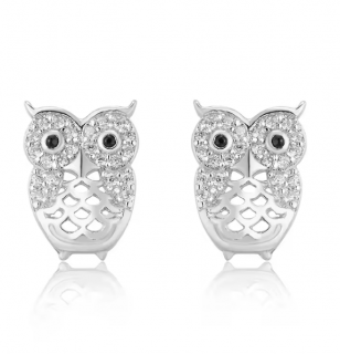 Cercei argint rodiat Silver Owl