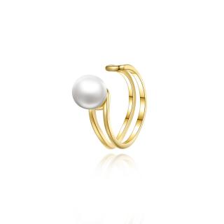 Cercel ear cuff argint placat cu aur Pearl