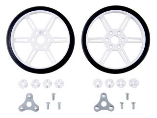 Roti Pololu  pentru axuri de 3mm si 4mm , 80 mm - Alb