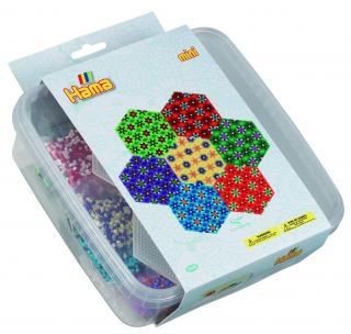 HEXAGON - 10500 margele HAMA MINI in cutie de plastic