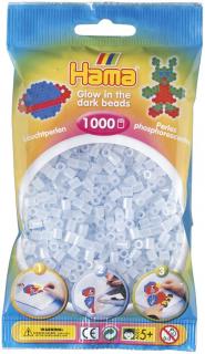 Margele de calcat HAMA MIDI Albastru Fosforescent care straluceste in intuneric 1000 buc