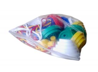 Nasturi de insirat plastic Gigant, Commotion, set de 44 bucati, multicolor
