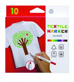 Set de 10 markere pentru textil