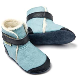 Cizme cu talpa moale Liliputi   - Eskimo Blue