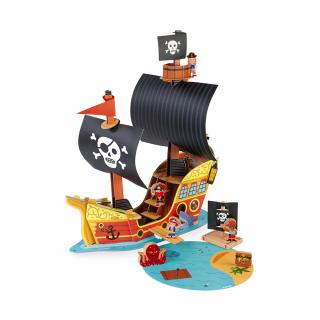 Set de joaca din lemn mini povesti - Corabie de pirati - Janod J08579