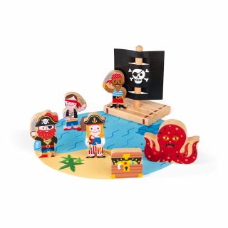 Set de joaca din lemn mini povesti - Set de pirati - Janod J08580