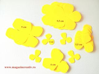 Flori spuma galbene (9,5 cm - 4 cm) - 22 buc.