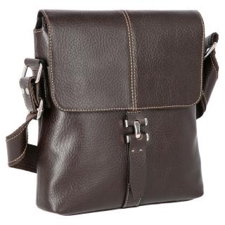 Borseta de barbati din piele naturala moale, model 064, Maro mat
