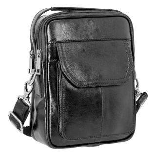 Borseta de barbati din piele naturala, model 065, Negru