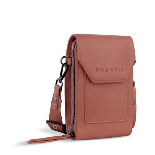 Geanta dama crossbody, bugatti, cu compartiment pentru telefon, seria Almata 496653, Rosu caramiziu