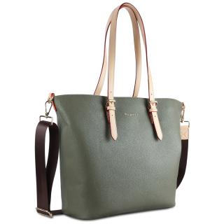 Geanta dama din piele ecologica, bugatti, Ella Shopper L, Verde olive