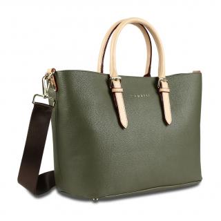 Geanta dama din piele ecologica, bugatti, Ella Shopper M, Verde olive