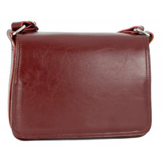 Geanta dama din piele naturala, model 127, de umar si crossbody, Bordo