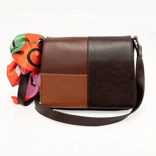 Geanta dama din piele naturala, model 127, de umar si crossbody, Maro