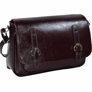 Geanta dama din piele naturala, model 208, crossbody, Maro inchis