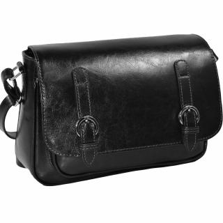 Geanta dama din piele naturala, model 208, crossbody, Negru