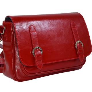 Geanta dama din piele naturala, model 208, crossbody, Rosu