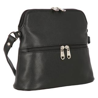 Geanta dama din piele naturala, model 239, de umar si crossbody, Negru mat