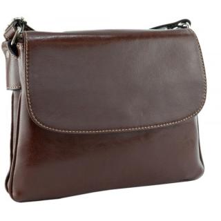 Geanta dama din piele naturala, model 252 crossbody, Maro coniac