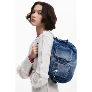 Geanta de dama crossbody, Desigual, seria Priori Multipocket Habana, Albastru