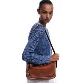 Geanta de dama, de mana si umar, Desigual, seria Trama Munich, Maro camel