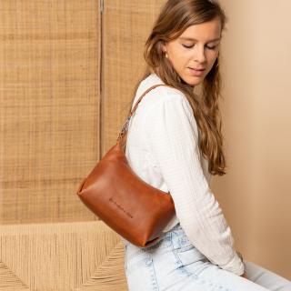 Geanta de dama din piele naturala, The Chesterfield Brand, Christie, Maro coniac