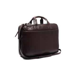 Geanta de laptop din piele naturala, The Chesterfield Brand, Iseo 15 inch, Maro inchis