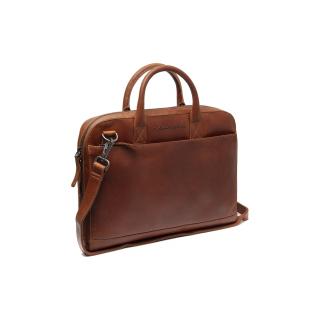Geanta de laptop din piele naturala, The Chesterfield Brand, Tilbury,14 inch, Maro coniac