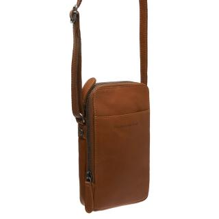 Geanta din piele naturala pentru telefon, The Chesterfield Brand, Alesund, de umar, Maro coniac