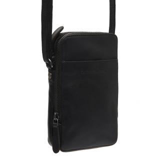 Geanta din piele naturala pentru telefon, The Chesterfield Brand, Alesund, de umar, Negru