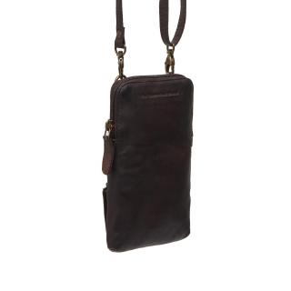 Geanta din piele naturala pentru telefon, The Chesterfield Brand, Cuba, Maro inchis
