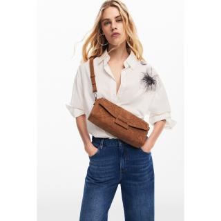 Geanta mica de dama crossbody, Desigual, seria Oasis Eden, Maro coniac